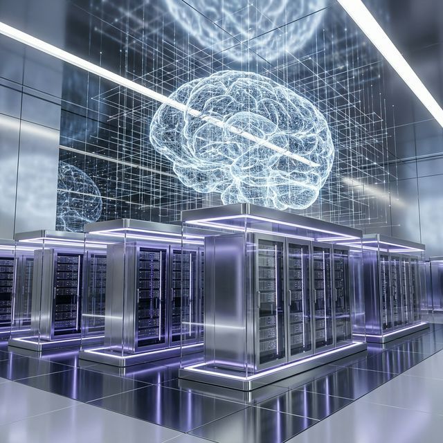 Futuristic Data Center representing Omni Trust Grid